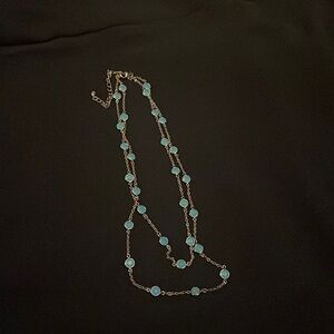 Turquoise and Gold Costume Jewelry Necklace NEVER USED